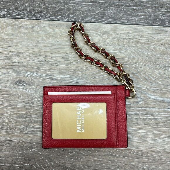 0327 Michael Kors red wristlet card holder - Picture 2 of 4